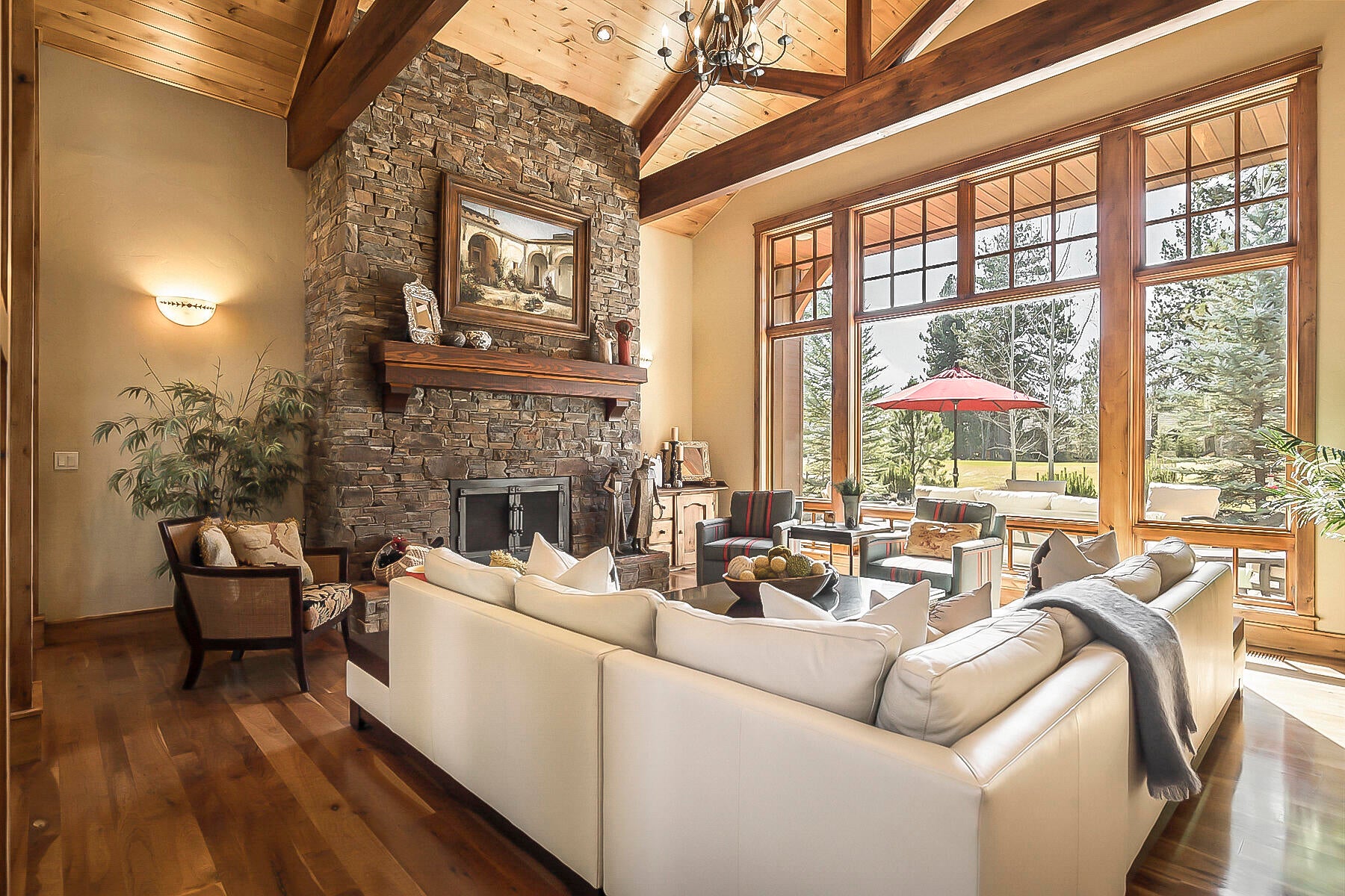 19436 Green Lakes Loop Bend, OR 97702 - Photo 11 of 53 Huge wood wrapped windows frame the golf course setting.