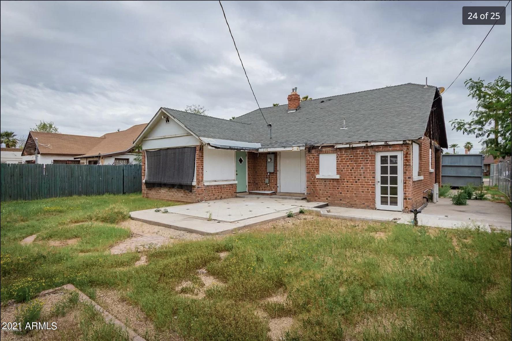 1533 West Culver Street Phoenix, AZ 85007 - Photo 9 of 13 Backyard Side of House
