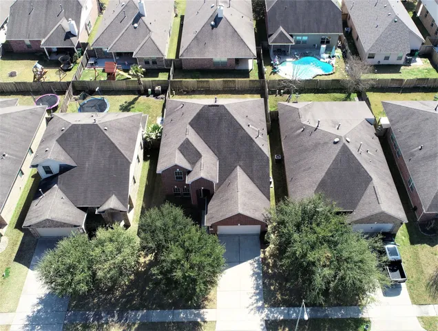 an aerial view of a house