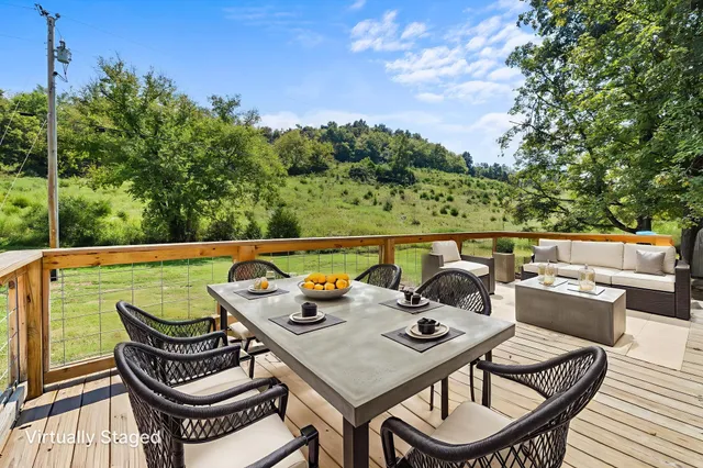 a view of a yard with a trees