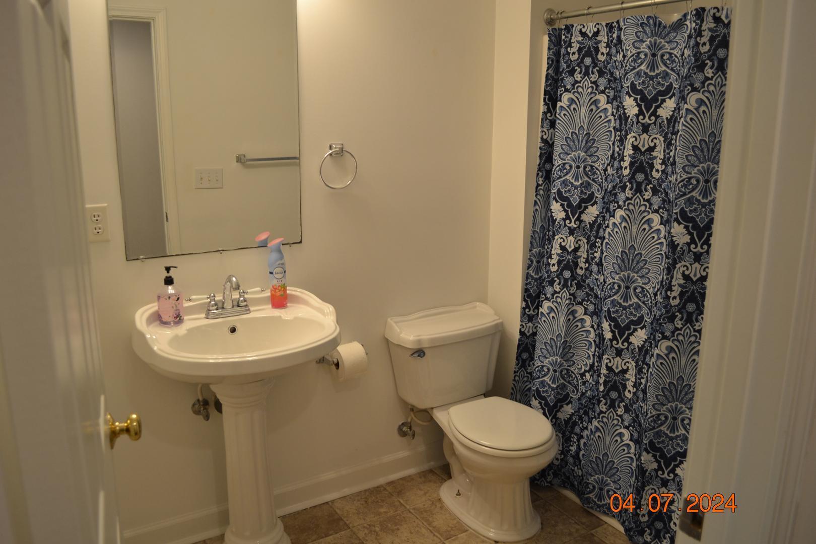 4506 Mistiflower Drive Raleigh, NC 27606 - Photo 18 of 27 a bathroom with a sink toilet and mirror