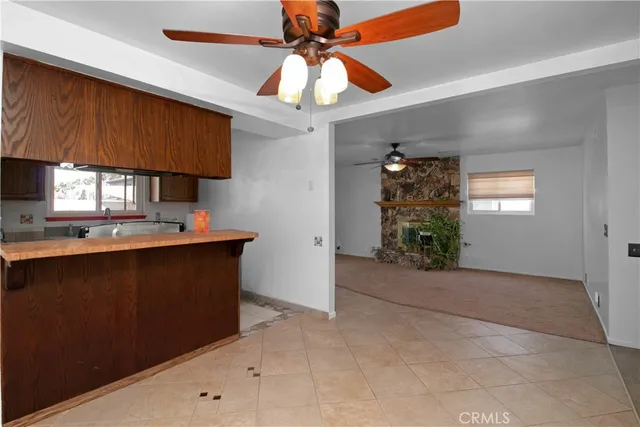 a view of kitchen and window