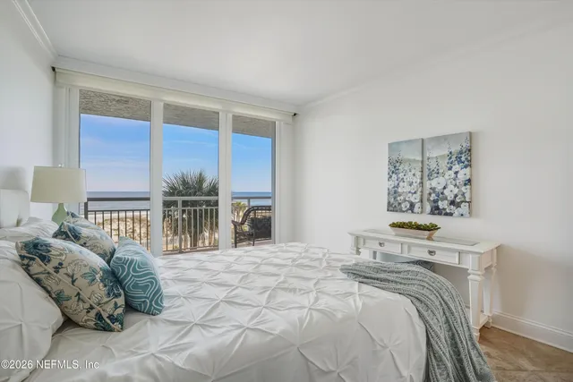 a view of a glass door