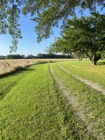 a view of a lake from a yard