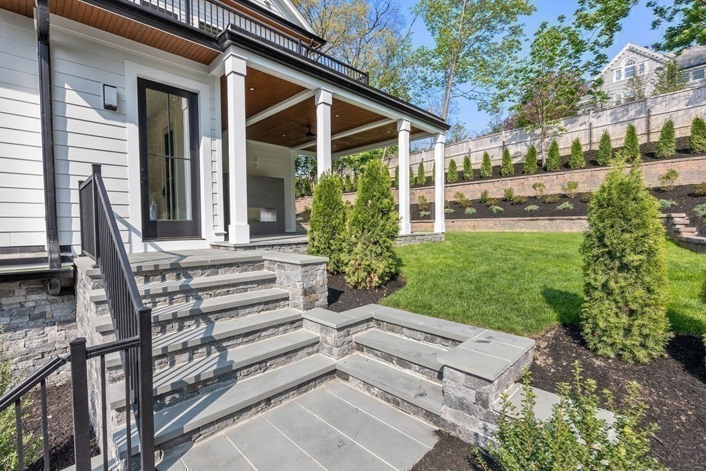 91 Oldham Road Newton, MA 02465 - Photo 29 of 38 a view of a house with backyard and sitting area