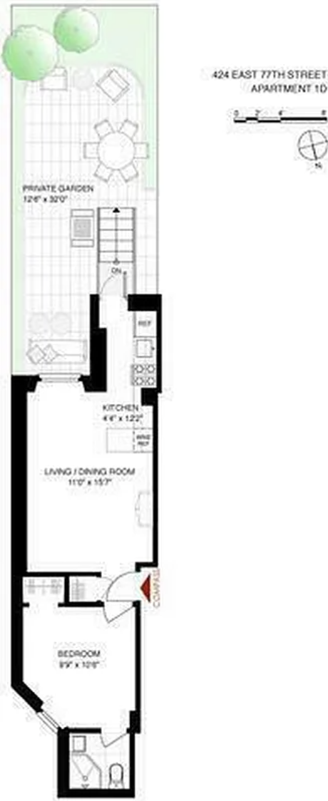 424 East 77th Street, Unit 1D Manhattan, NY 10075 - Photo 8 of 8 a picture of a floor plan