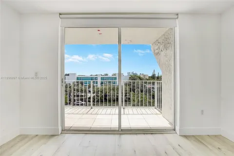 a view of a glass door with a glass door