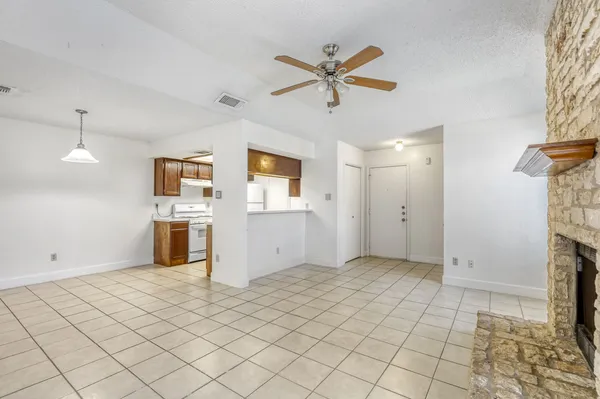 a view of a kitchen with a sink