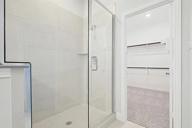 a bathroom with a shower