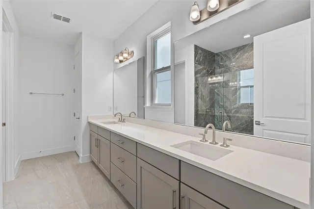 a bathroom with a shower