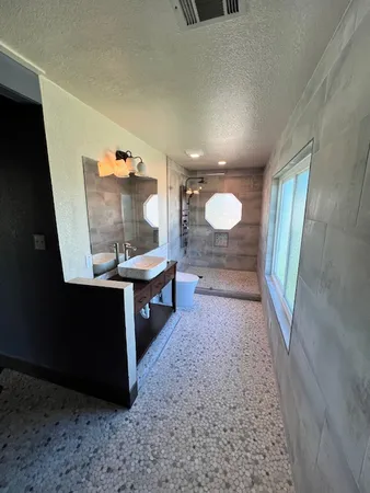 a living room with furniture