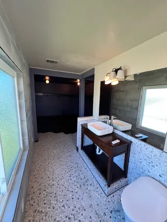 a living room with furniture