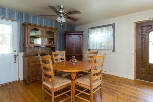 112 Robinhood Road Staunton, VA 24401 - Photo 8 of 18 a view of a dining room with furniture and a chandelier fan