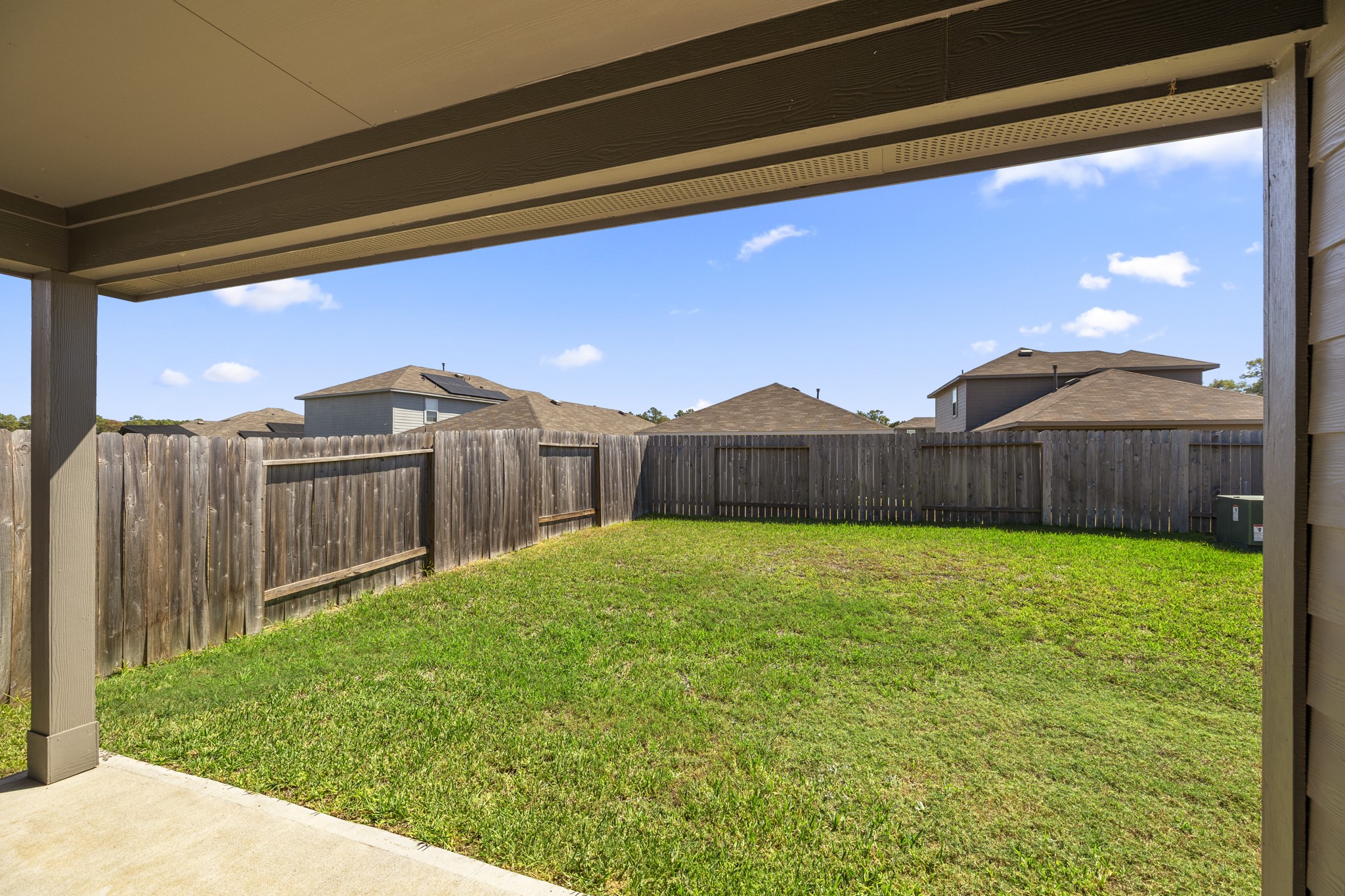 5402 Auburn Gardens Court Spring, TX 77373 - Photo 27 of 31 a view of a backyard with wooden fence