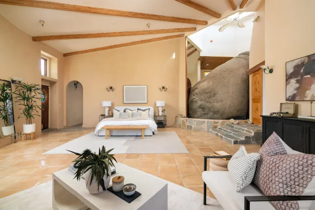 a building outdoor space with patio furniture