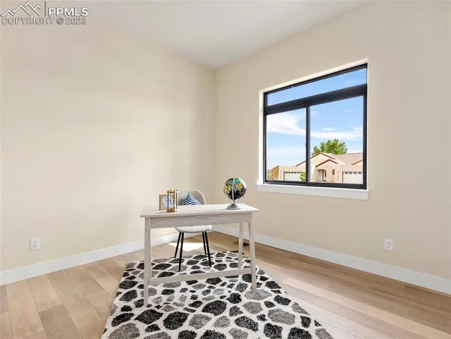 a chair and a table in a room