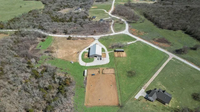 an aerial view of a house