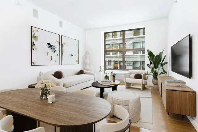 a living room with furniture