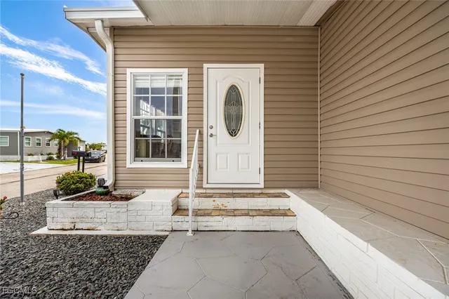 a front view of a house with entryway