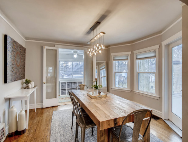 130 Southcote Road Riverside, IL 60546 - Photo 11 of 31 a view of a dining room with furniture window and wooden floor