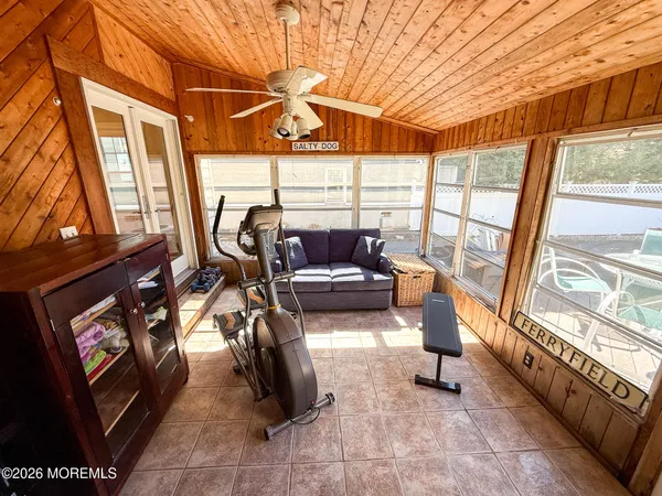 a view of a porch with furniture