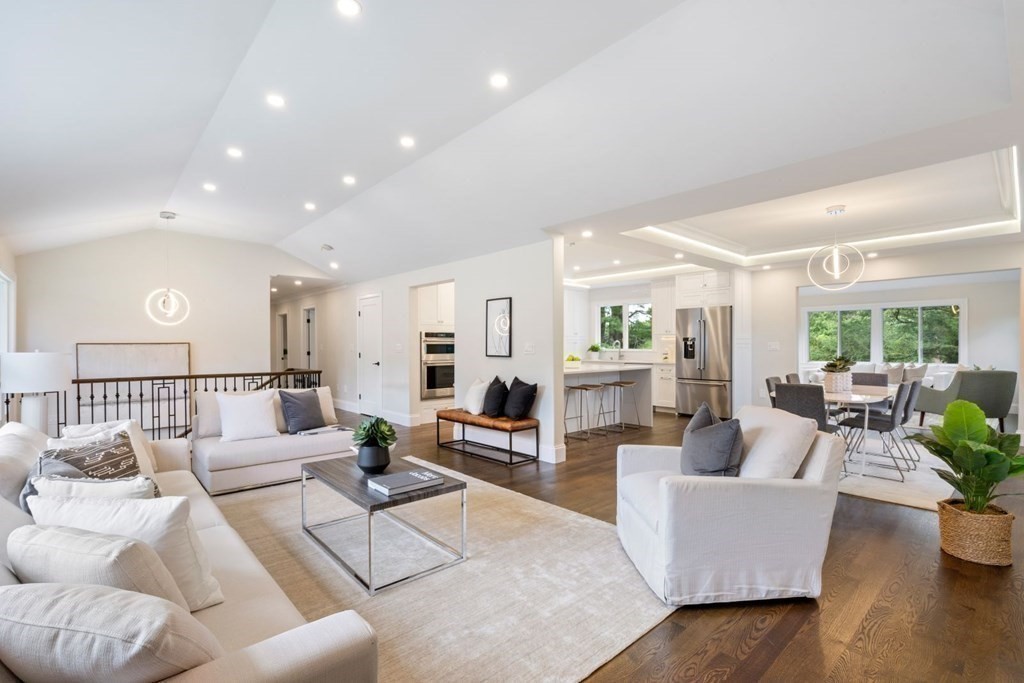34 Donna Road Newton, MA 02459 - Photo 6 of 31 a living room with furniture and view of kitchen