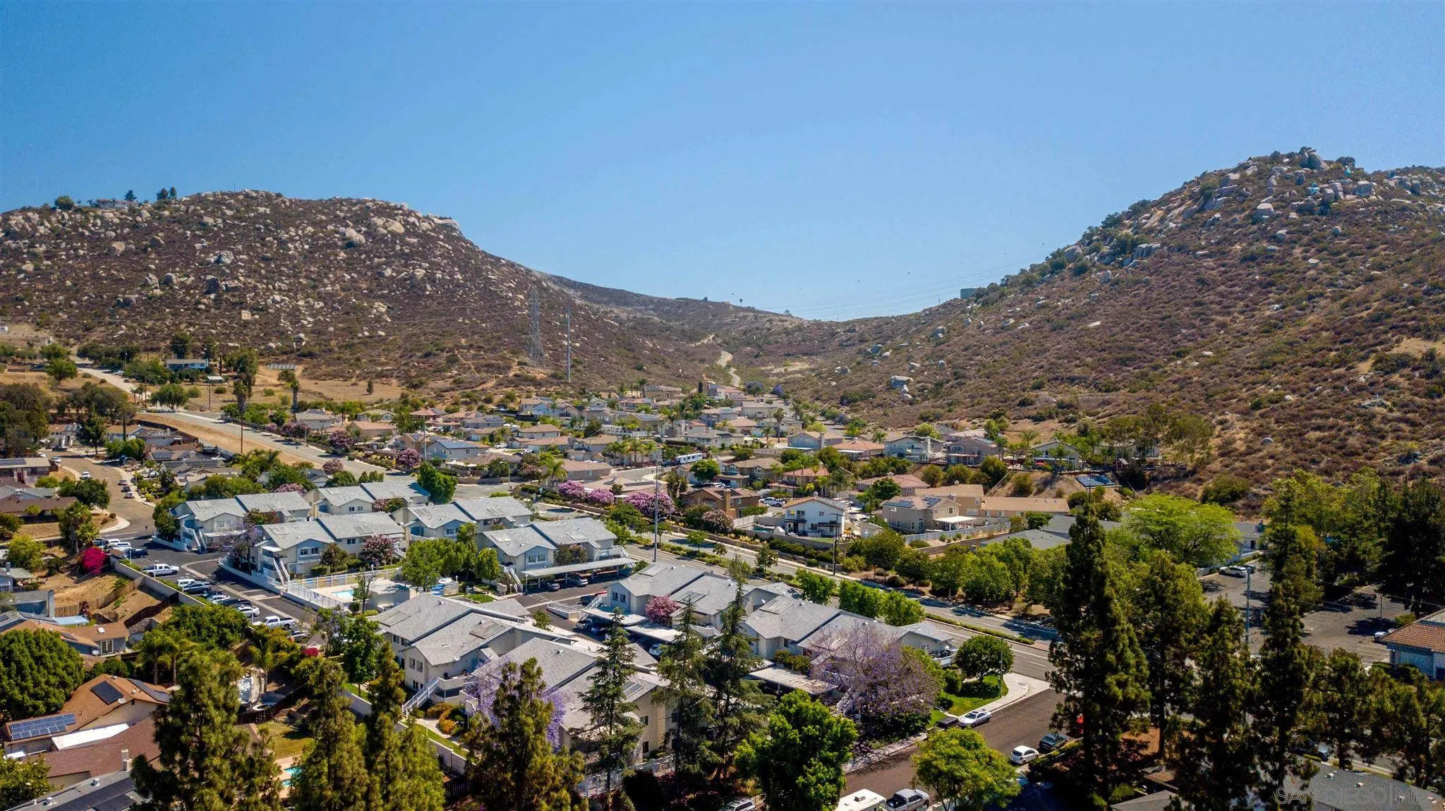 10384 Alphonse Street, Unit E6 Santee, CA 92071 - Photo 23 of 26 an aerial view of a house with a street