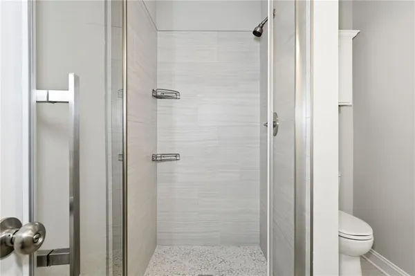 a bathroom with a shower