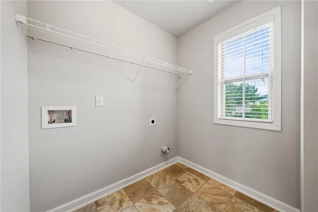 a view of a small space with a window