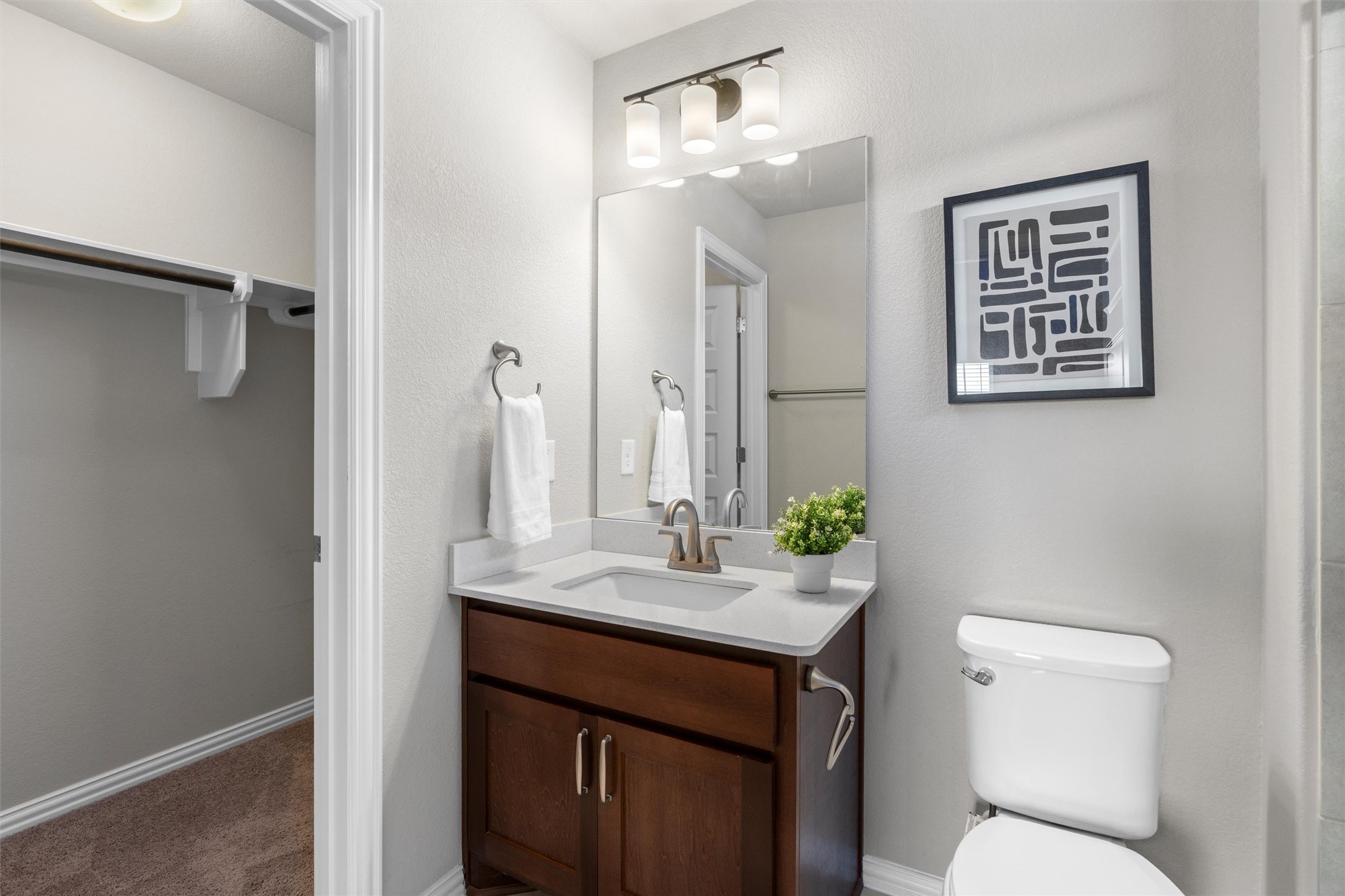 4216 Mercer Road Georgetown, TX 78628 - Photo 28 of 40 Full bathroom featuring vanity and walk in closet