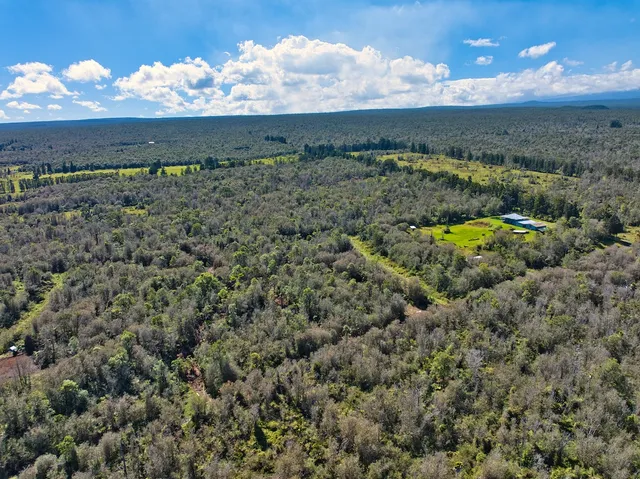 an aerial view of a houses with a yard