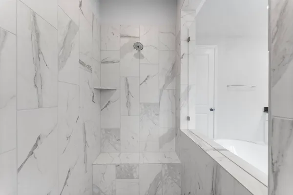 a bathroom with a shower