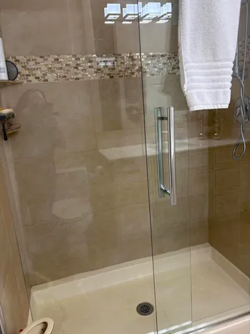 a bathroom with a shower