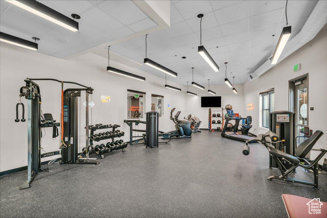 2761 West Lava Hls Road Santa Clara, UT 84765 - Photo 25 of 53 Exercise room with a paneled ceiling