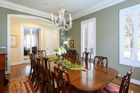 a kitchen with stainless steel appliances white cabinets and wooden floor