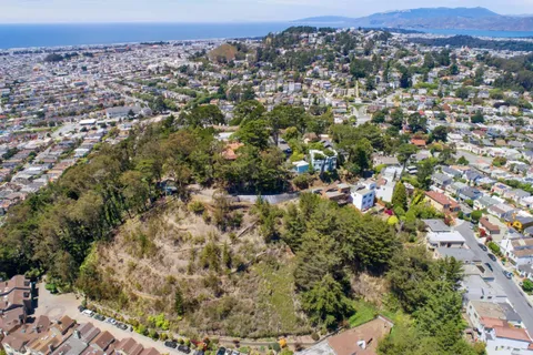 a view of a city with a mountain