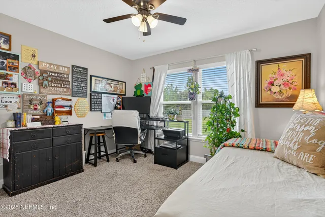 an aerial view of a swimming pool