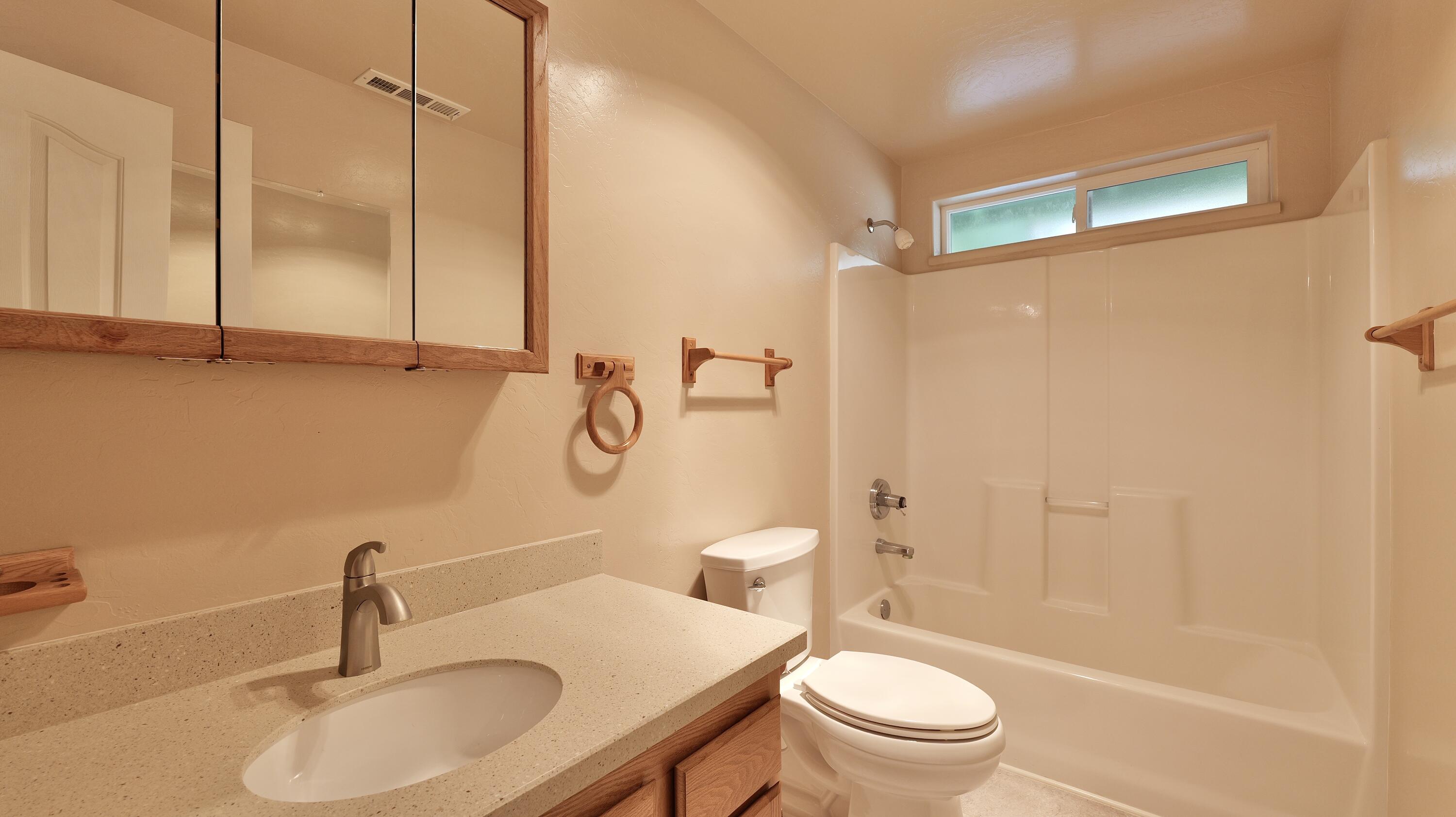 204 Shipley Terrace Prospect, OR 97536 - Photo 27 of 61 a bathroom with a sink a toilet and shower