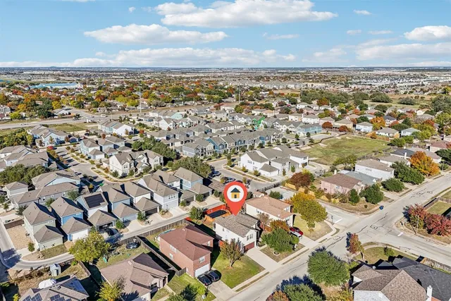 an aerial view of multiple house