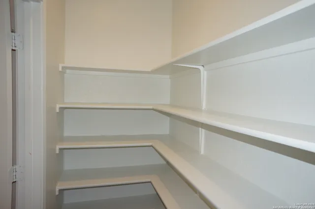 a view of an empty walk in closet
