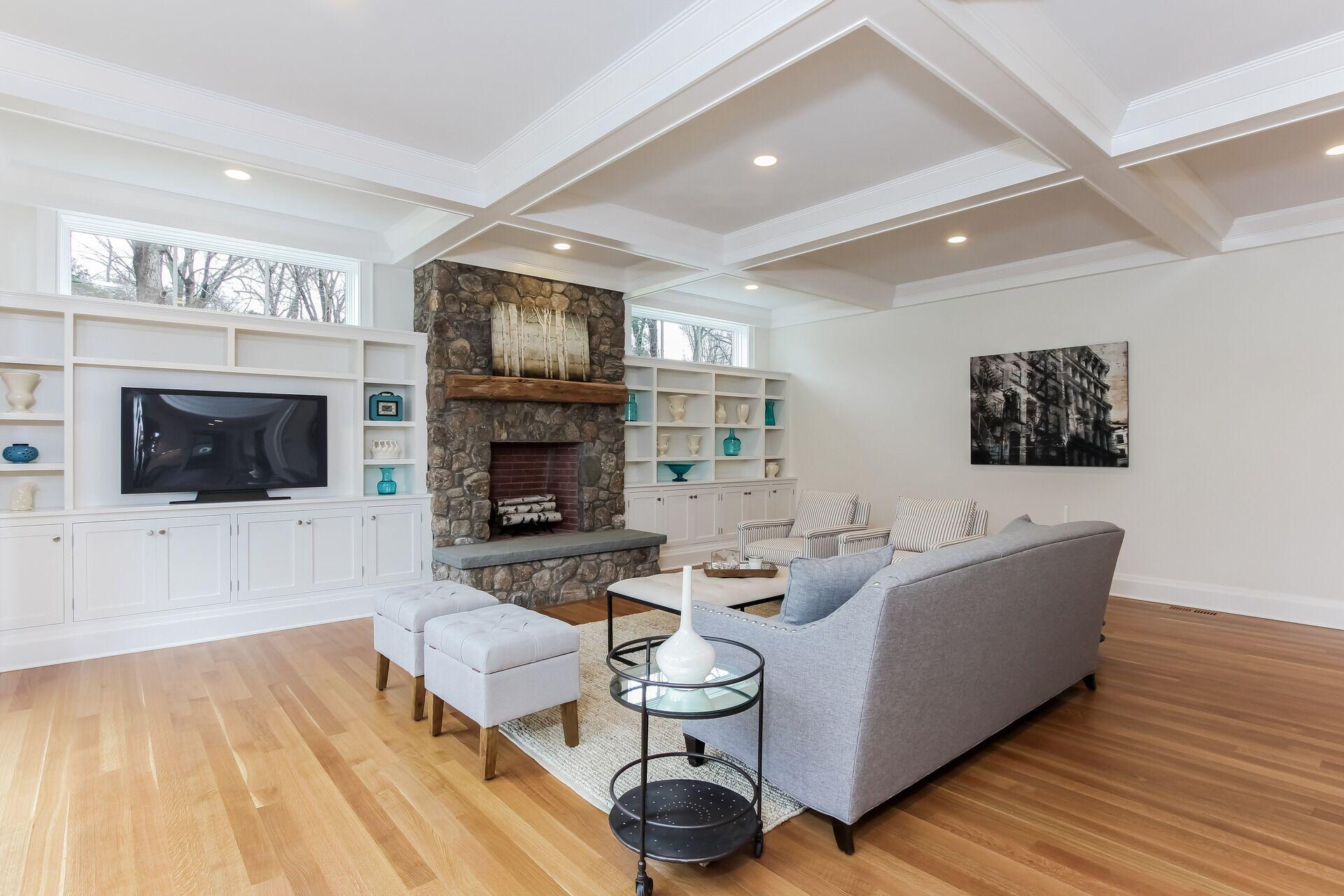 7 Indian Spring Road Rowayton, CT 06853 - Photo 10 of 28 a living room with furniture and a flat screen tv