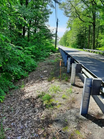 a view of backyard with green space and deck