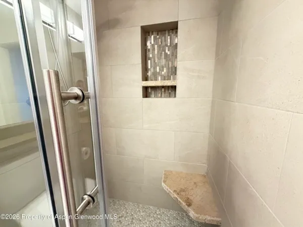 a bathroom with a shower