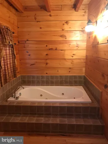 a living room with fireplace