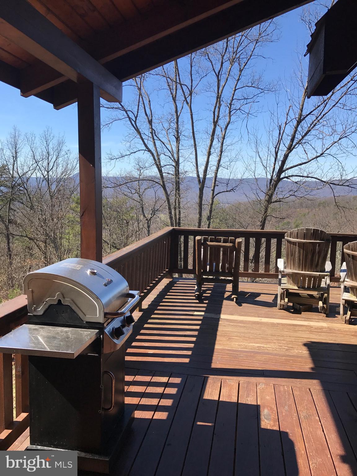 205 Meadow Hill Lane Rileyville, VA 22650 - Photo 25 of 53 a view of a patio with table and chairs with wooden floor and fence
