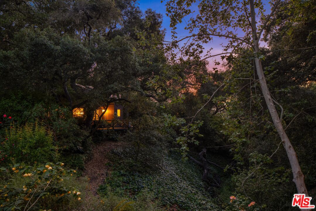 21714 Encina Road Topanga, CA 90290 - Photo 42 of 45 a view of a backyard of the house
