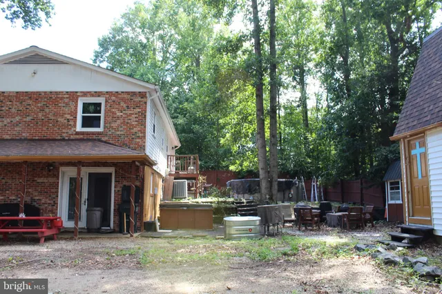 a front view of a house with patio