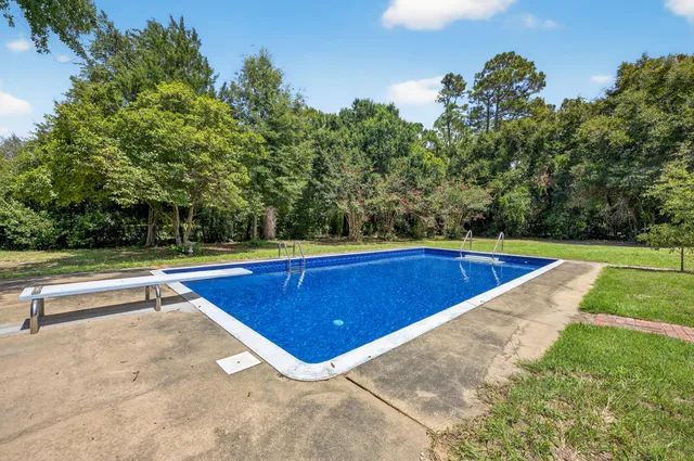 a view of a yard with an outdoor space