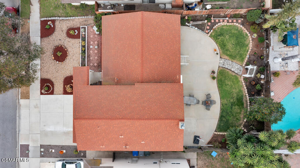 1300 Rachel Drive Oxnard, CA 93030 - Photo 2 of 50 an aerial view of a house with outdoor space and a swimming pool