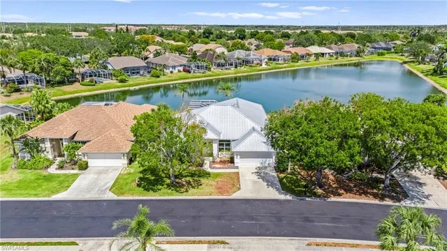 a view of a lake with a city